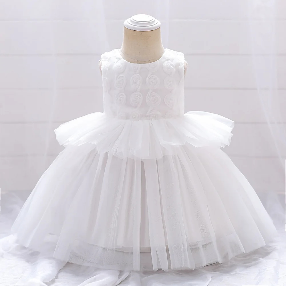 

Girls Party Dresses 3 Colors 90cm-120cm Baby Lace Dress Wedding Birthday Princess Ball Gown Performance Vestidos Children