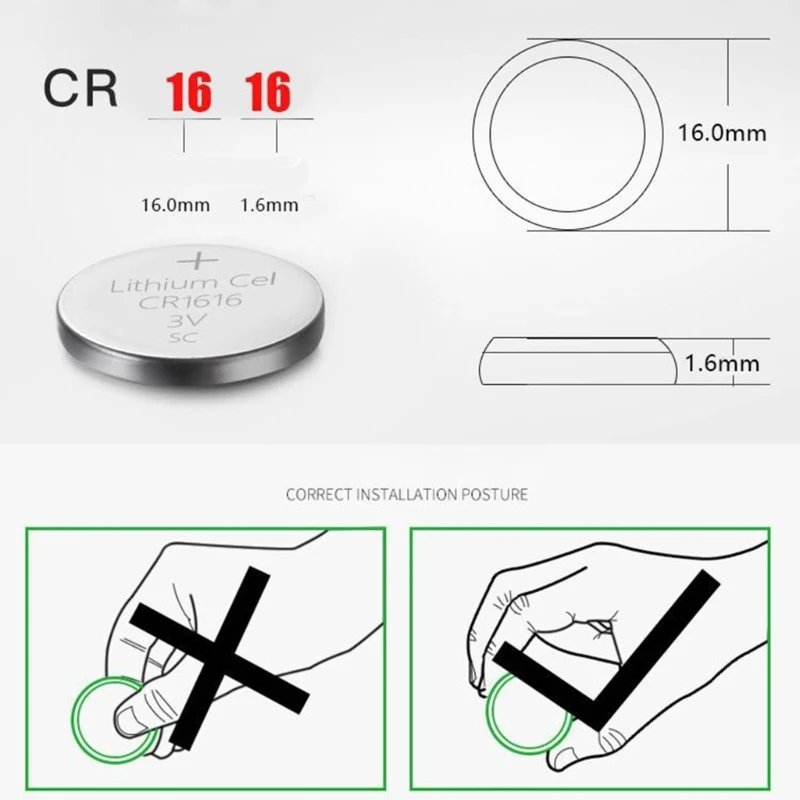 5 szt. Baterii guzikowych CR1216 dużej mocy Bateria monetowa do zdalnego klucza zegarka