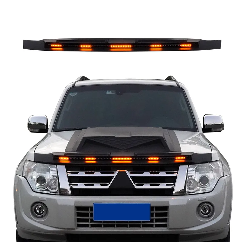 

car hood protector custom bonnet trim exterior accessories bonnet guard light for pajero montero v97 2006- 2015- custom