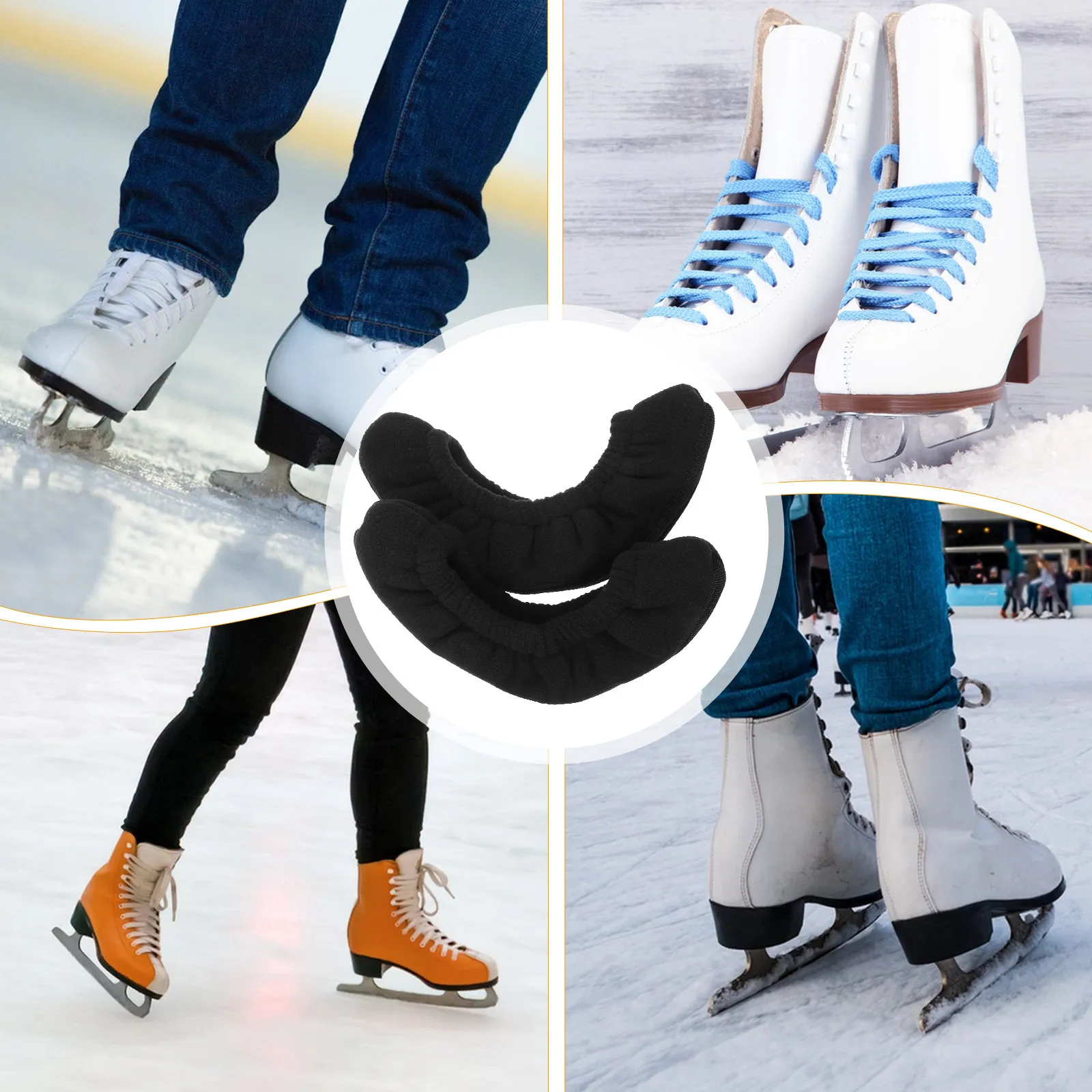 

1Pair Ice Skate Blade Guards Professional Wear-Resistant Portable Skate Guards for Figure Skating Hockey Skates Covers
