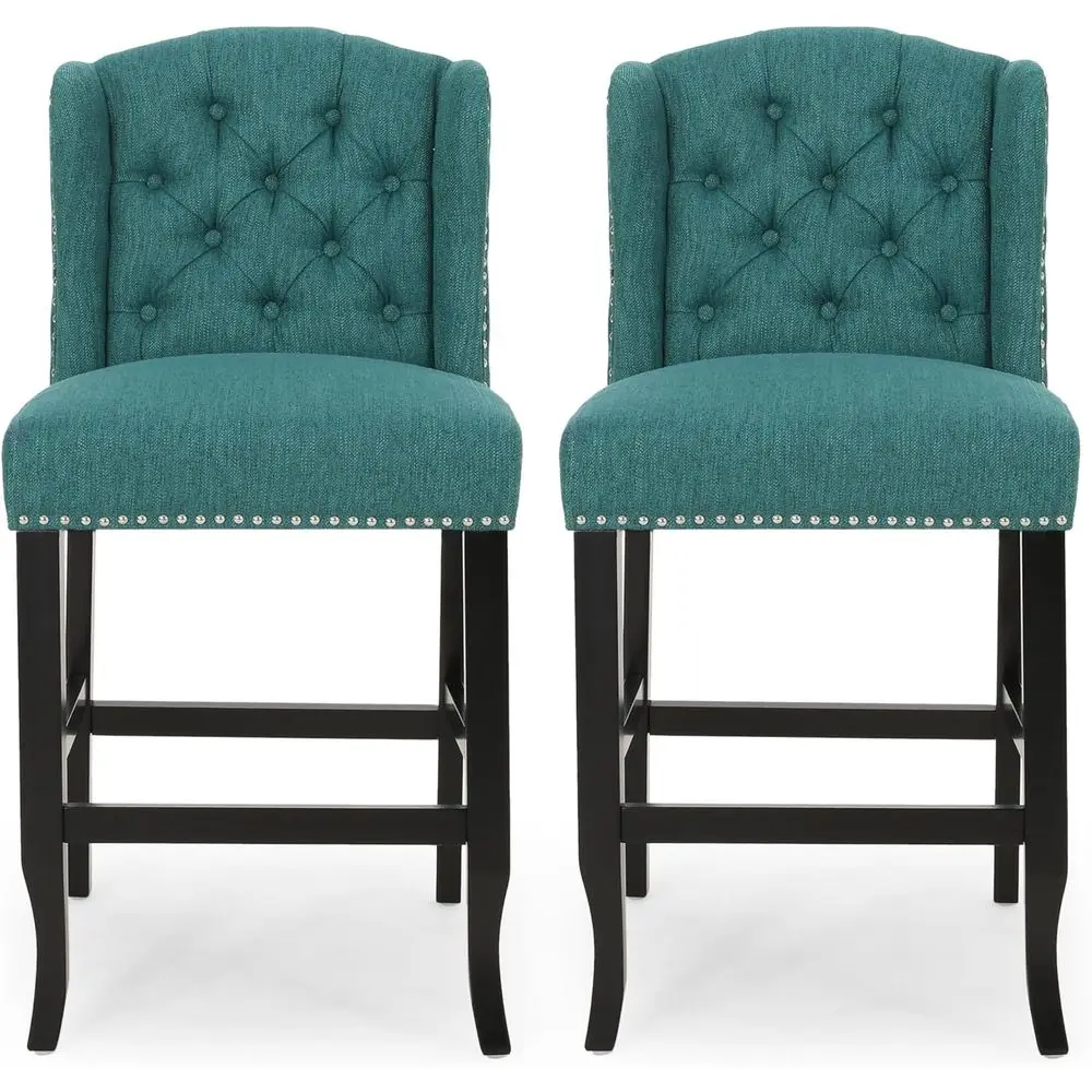 

Набор из 2-х табуретов Myra Wingback, цвета бирюзовый и хаки-коричневый