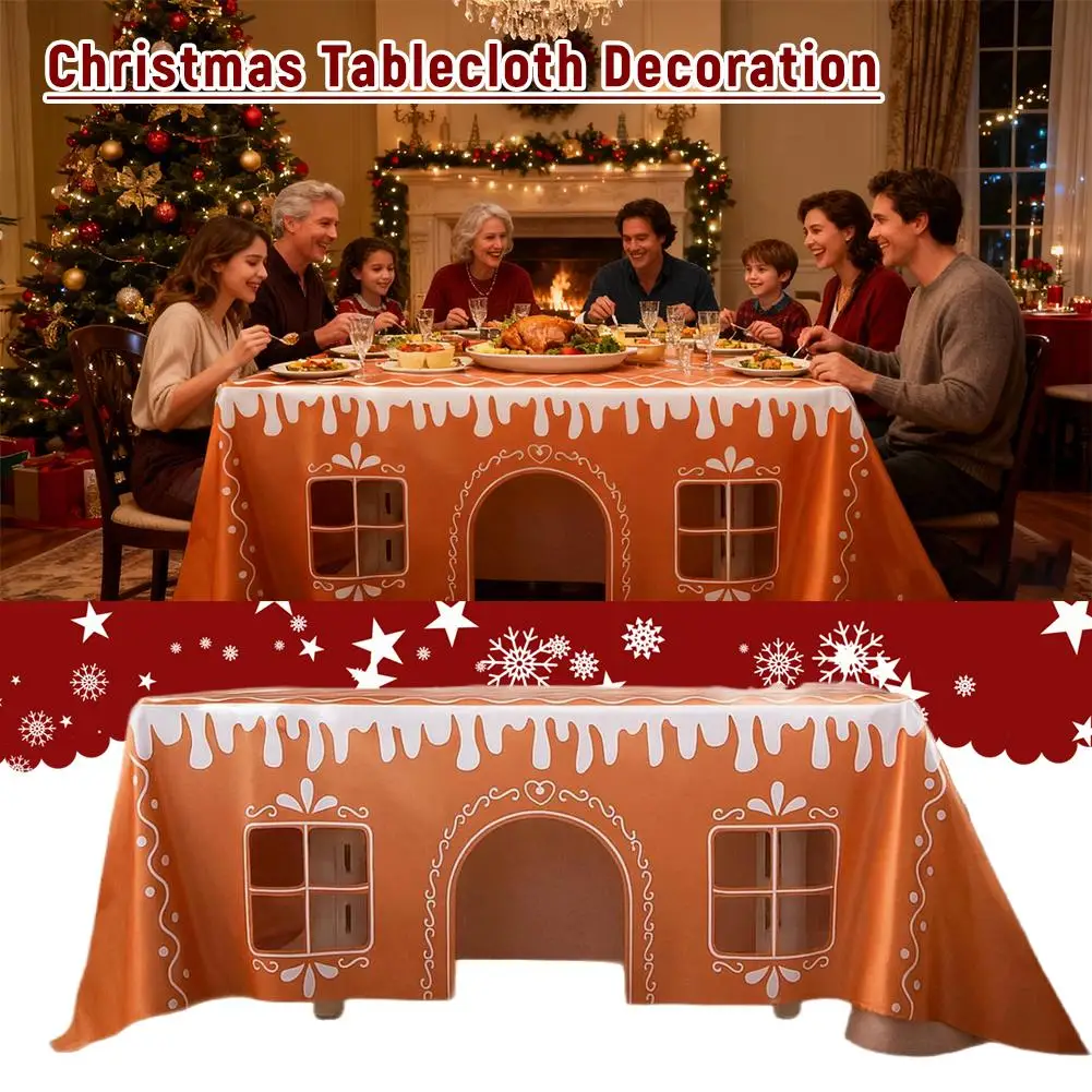 

Christmas Gingerbread Man Rectangle Tablecloth table Decor Winter Xmas Waterproof Table Cloths Table Decor Navidad Decorations
