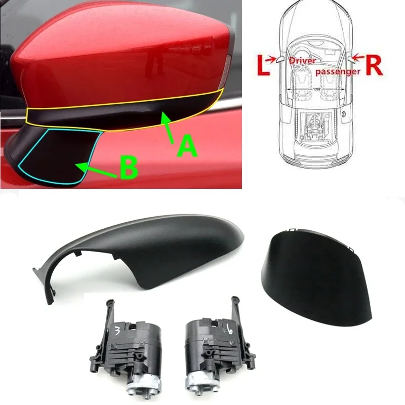 Car Rearview Mirror Lower Cover Folding Motor Housing Base Cap For Mazda CX-5 CX5 2013 2014