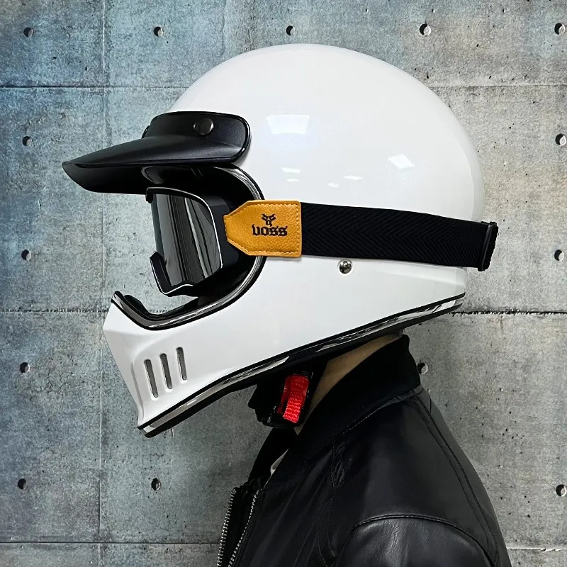 VOSS-casco de motocicleta Retro, accesorio con personalidad, cara completa, certificado por DOT, Jet