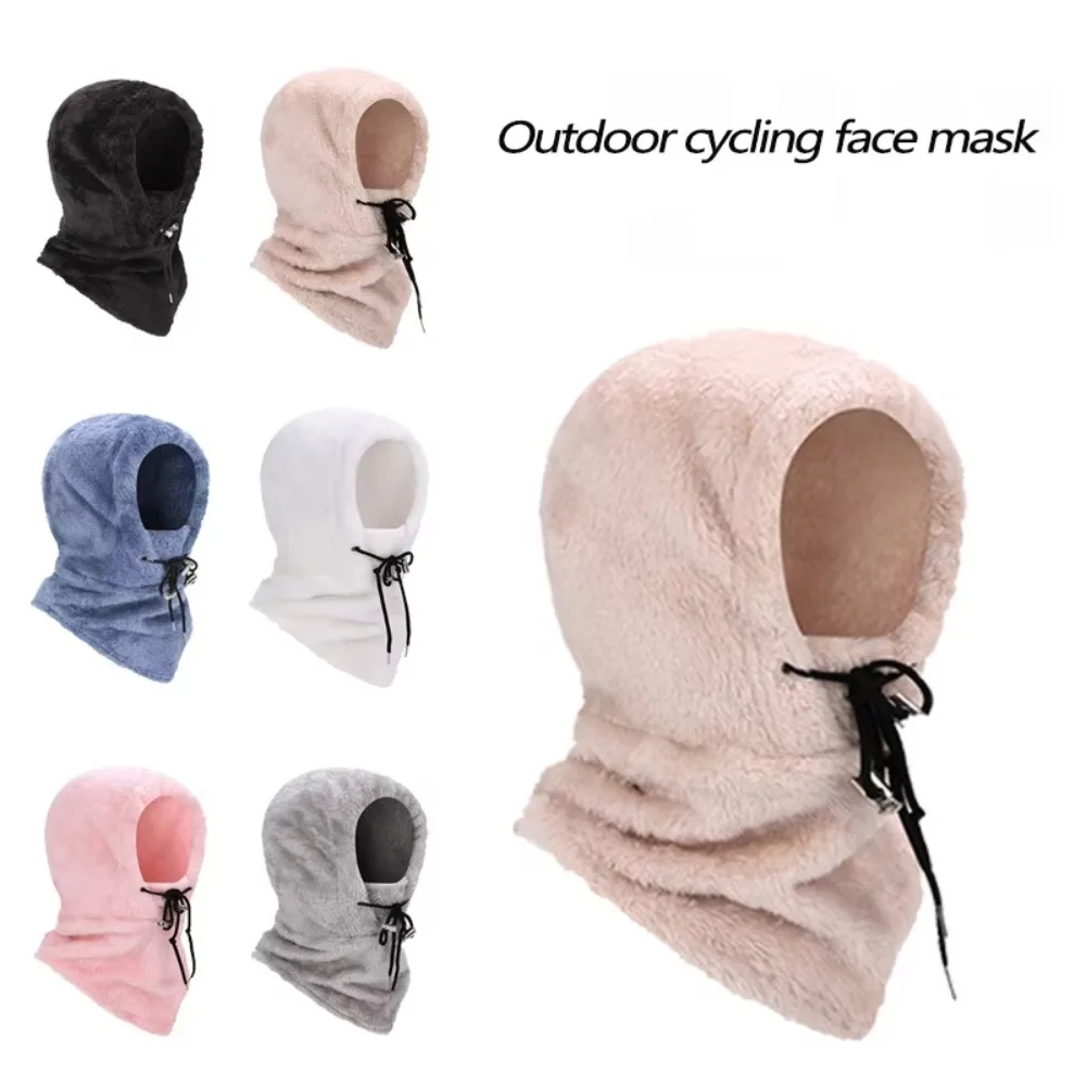 New Arctic Velvet Sherpa Hood Ski Mask Warm Tool Adjustable Warm Hood Thicken Windproof Skiing Cover Cap Scarf Men Women