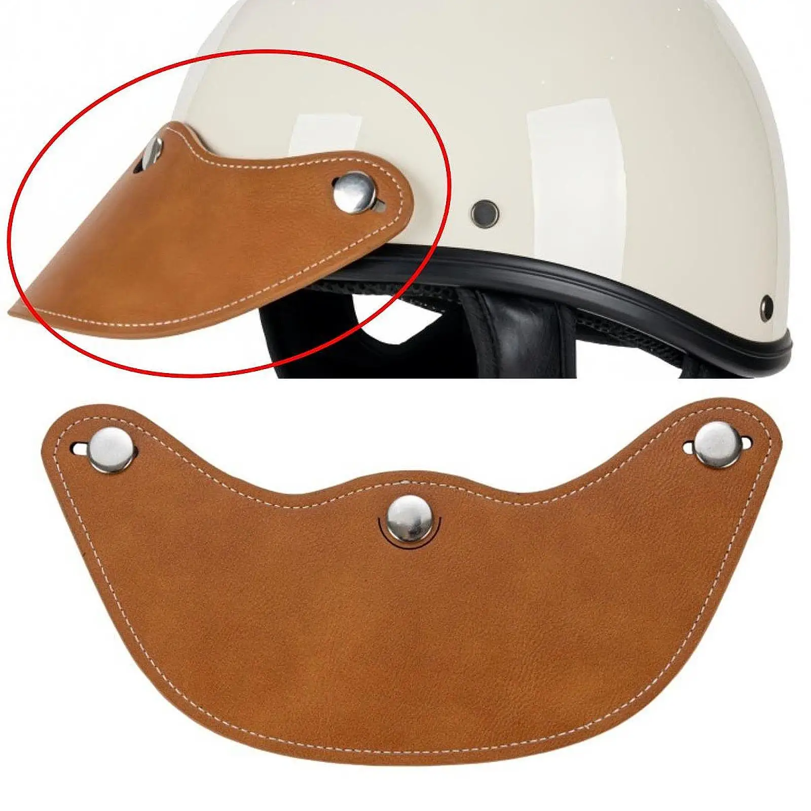Motorcycle Helmet Visor Protector Sun Protection Helmet Brim Vintage Practical Motorbike Direct Replace Sunshield 3 Snap Button