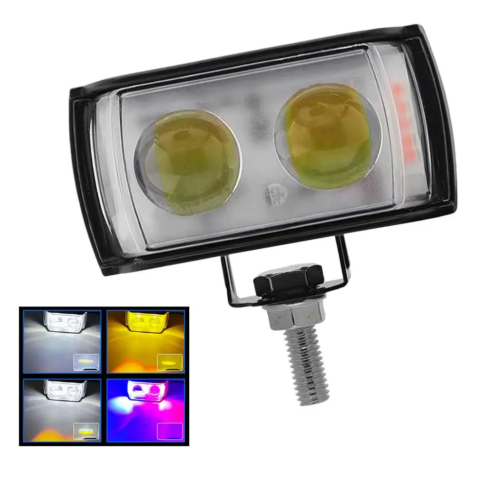 

Светодиодный противотуманный рабочий фонарь для вождения, 4-цветный свет, белый, янтарный, красный, синий, вспомогательный прожектор для ATV SUV UTV 12-32V L2S2
