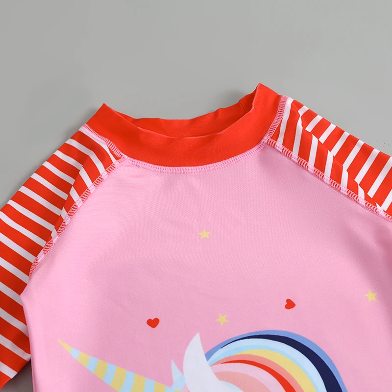 Boys Girls Cartoon Cute Swimwear Spring Summer Beach Clothing Set Sun Protection Long Sleeve Swimming Suits Kids Bathing Suit image 3