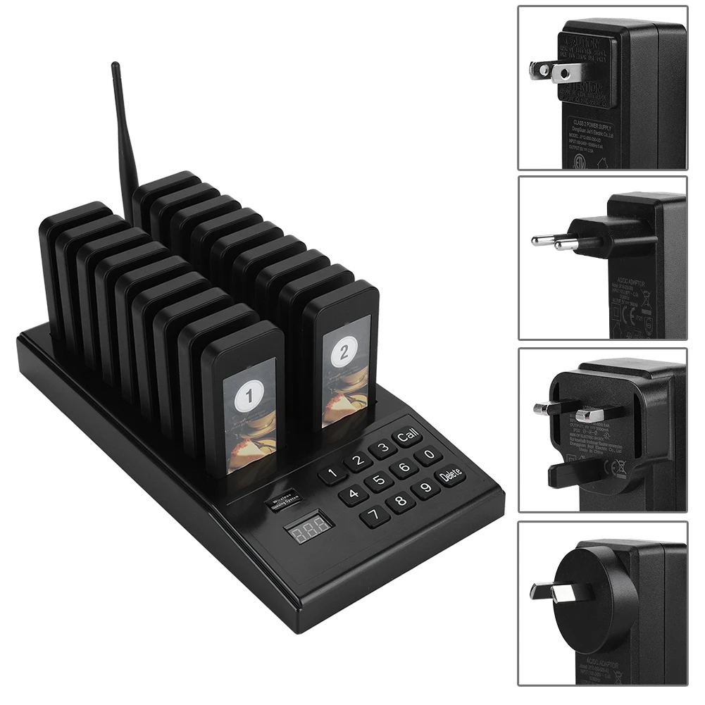 SU-666 Calling Pagers System 433.92MHz High Sensitivity 999-channel Restaurant Pager Wireless Coaster Pager Guest Paging System