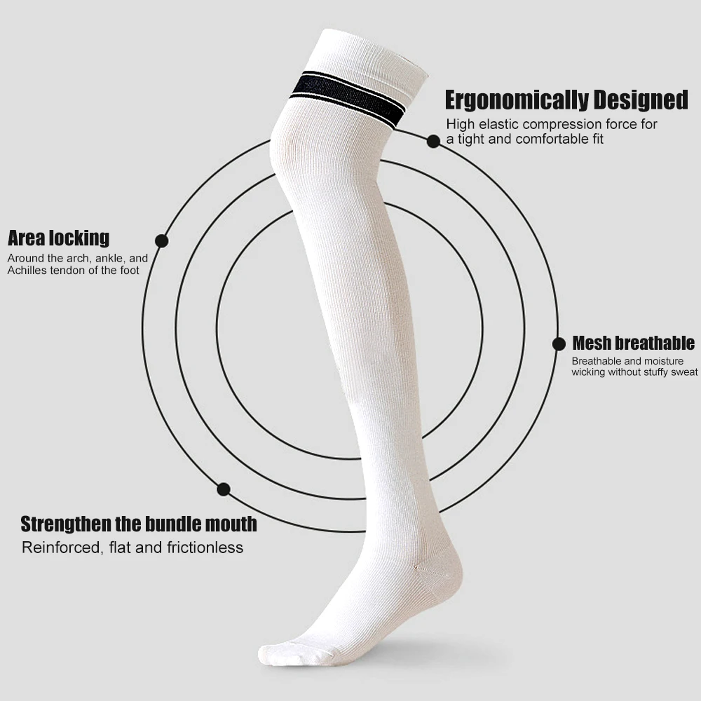 1 par de meias coxa alta listradas sobre o joelho meias finas meia longa para uso diário, cosplay, corrida, yoga, fitness, dança