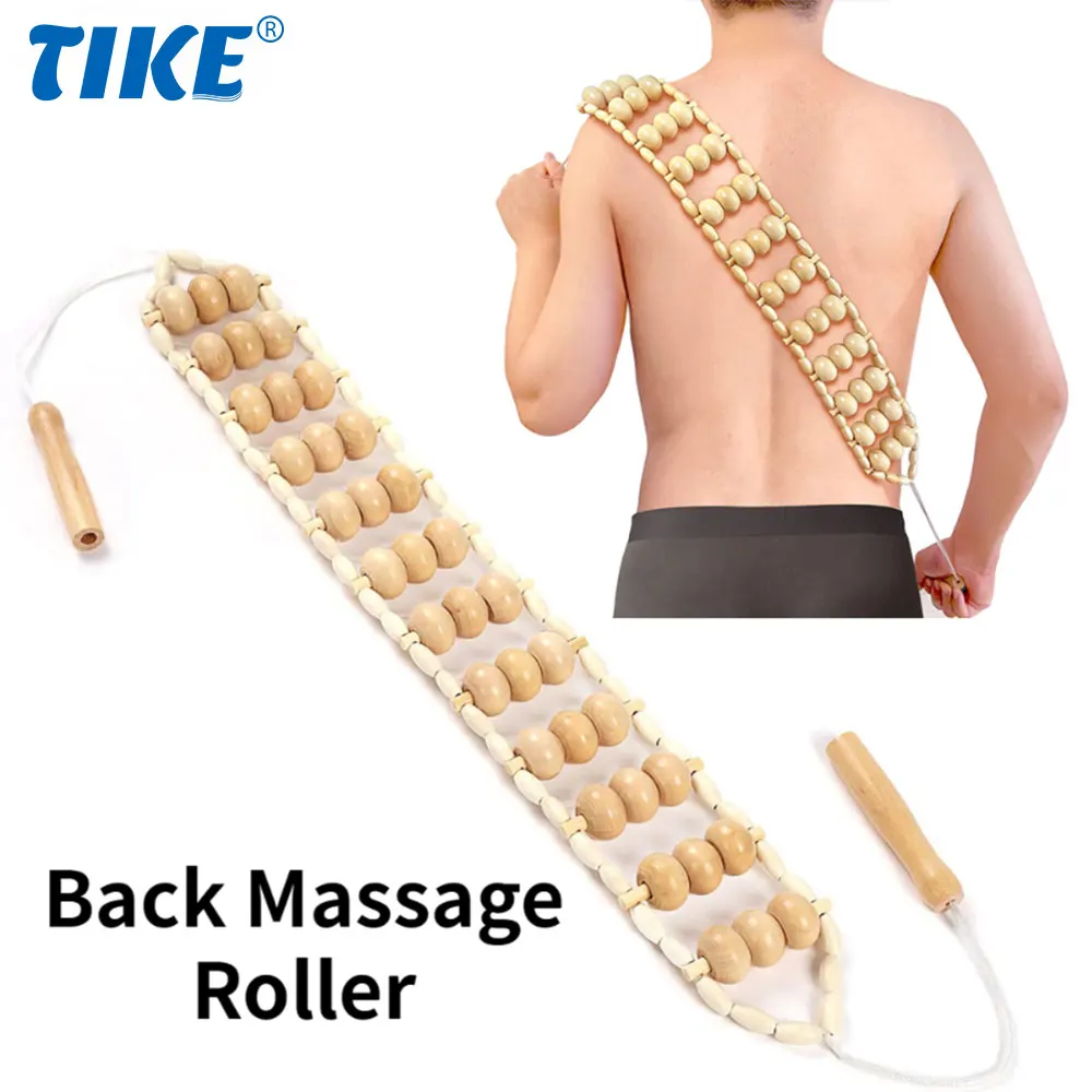 

1 PCS Body Back Massage Roller Wheel Wooden Massager Wooden Pulling Relax Muscle Stimulator Relase Back Pain Health Care Tools