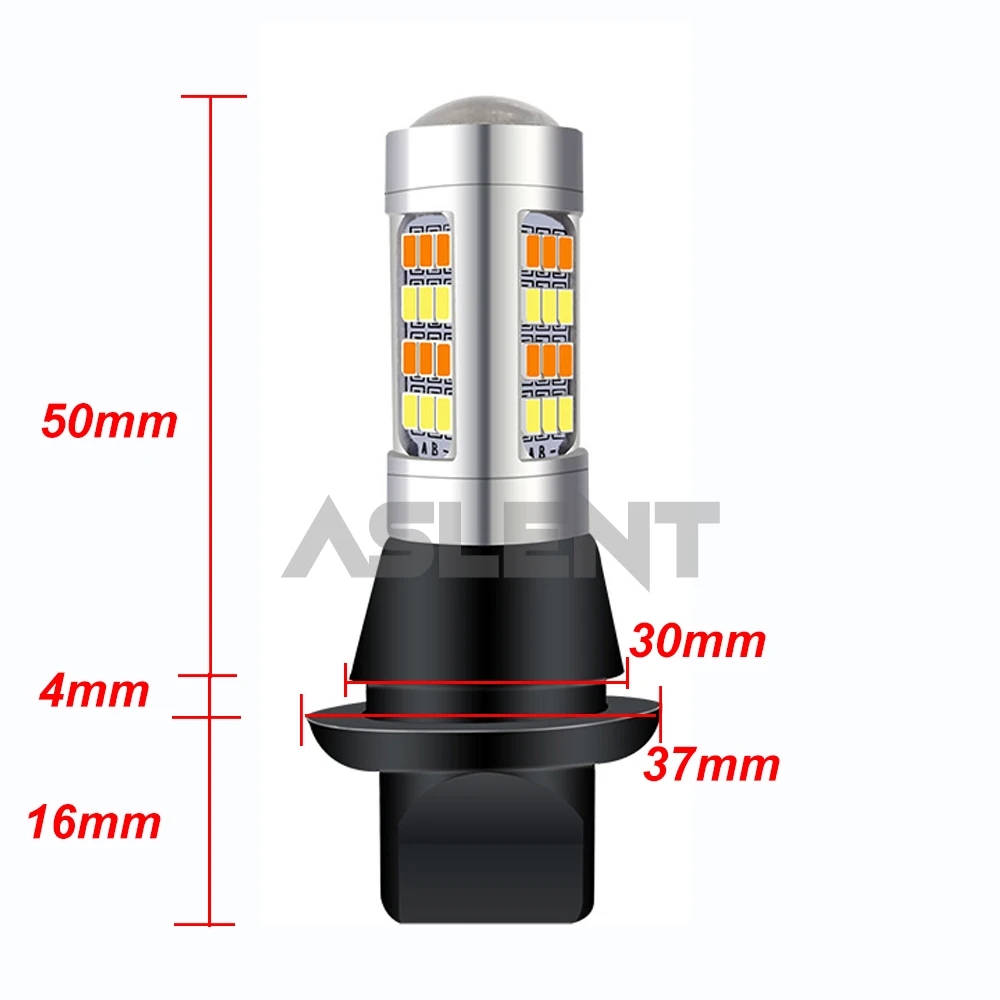 1Set 1156 P21W BA15S BAU15S PY21W 7440 W21W WY21W T20 2835 42SMD Amber White Switchback LED Bulbs S25 DRL Turn Signal Light 12V