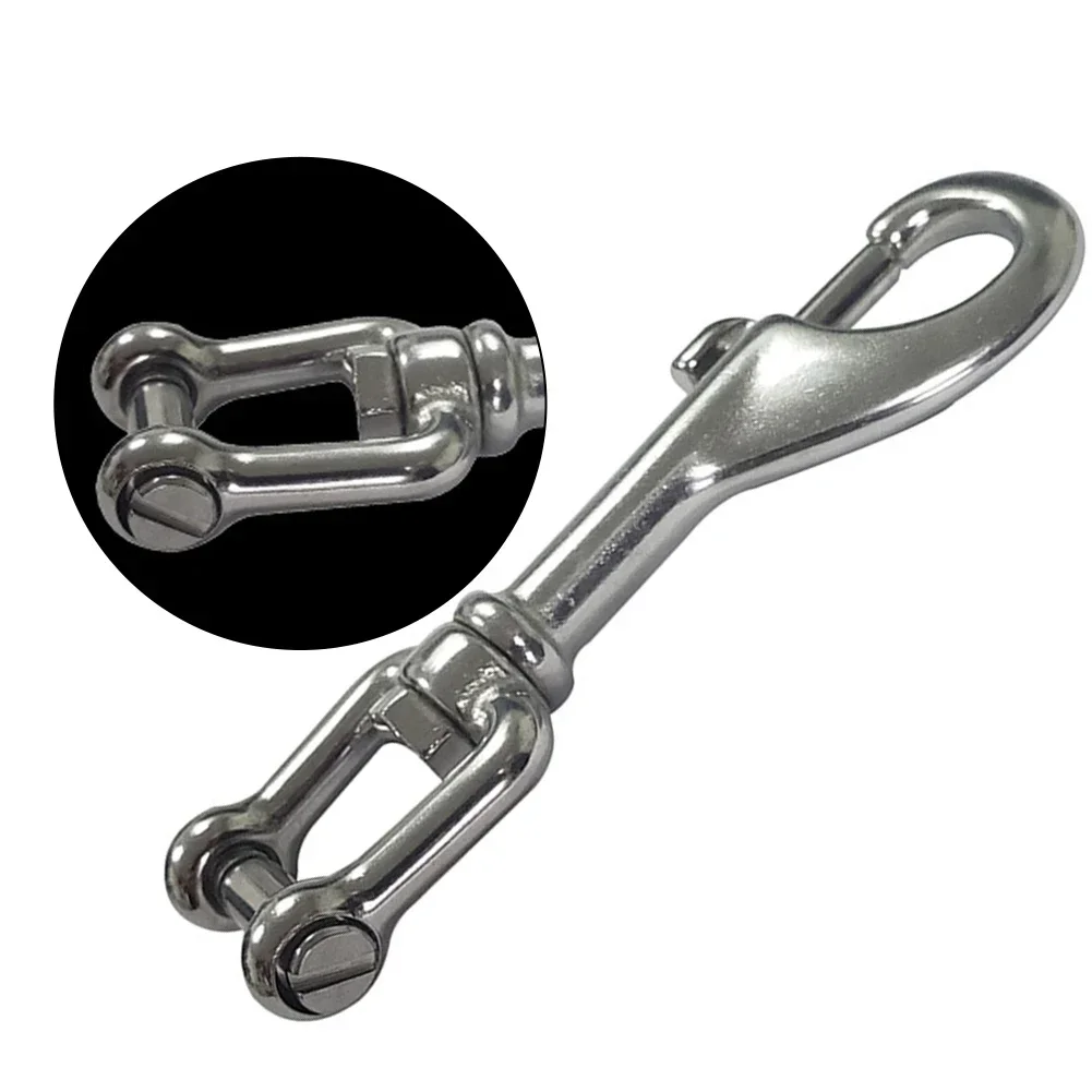 Marine 316 Stainless Steel Swivel Shackle Eye Bolt Snap Hook Scuba Diving Clip Swivel Snap Hook Metal Heavy Duty