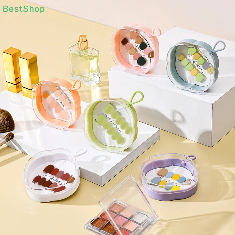 ★ ★ ★ Almacenamiento de uñas vacío a presión, cajas de plástico con forma de trébol de cuatro hojas con cordón, estuche de embalaje transparente para uñas, herramienta de almacenamiento