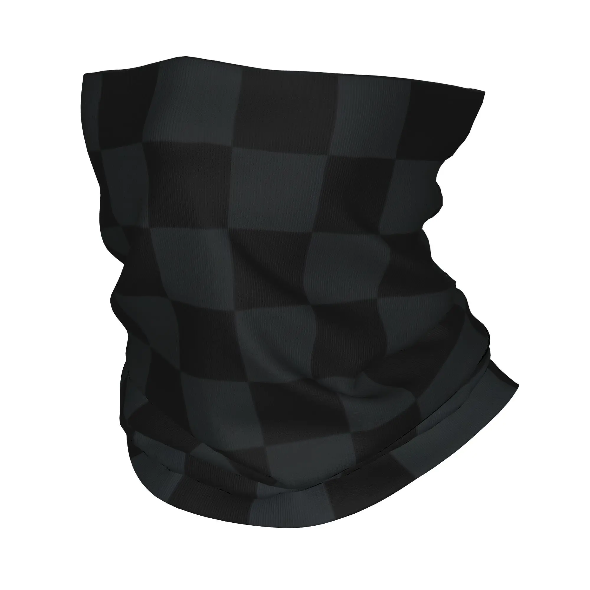 Custom Black Pewter Black Checkerboard Checkered Bandana Neck Gaiter Windproof Scarf Cover Men Women  Headwear Tube Balaclava