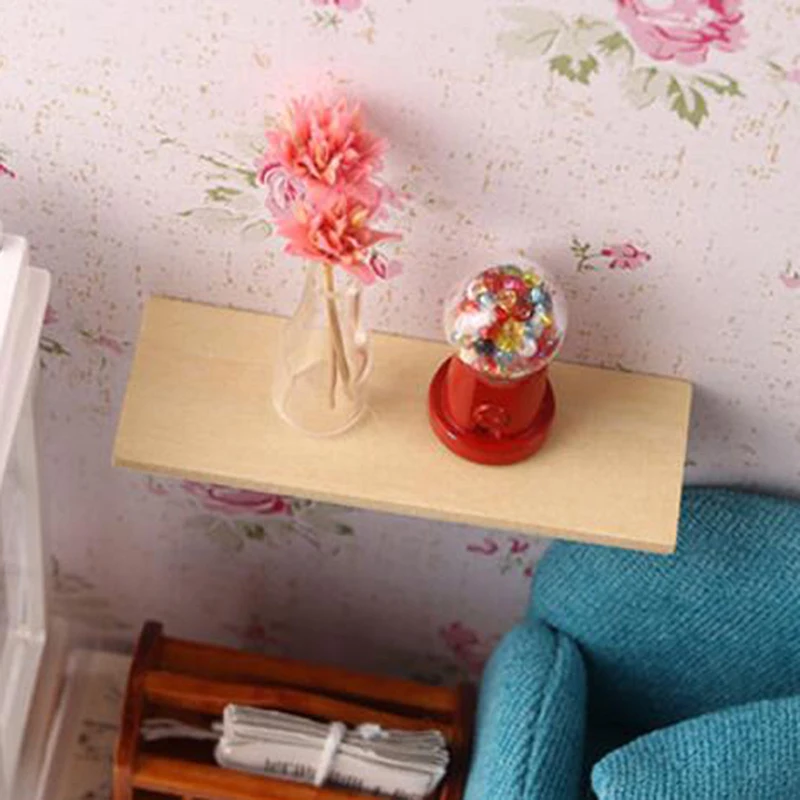 1:12 Doll House Miniature Wood Wall Shelf Model Furniture Accessories