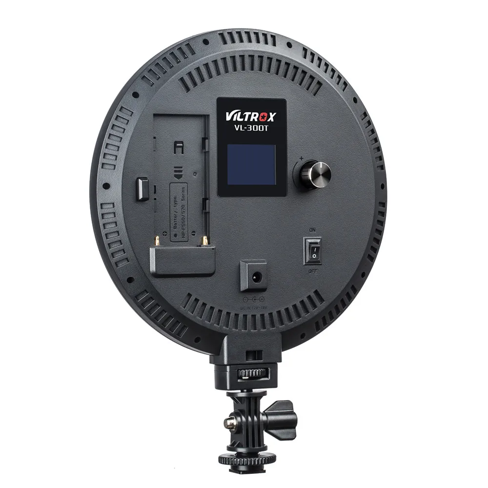 Viltrox VL-300T 3300K-5600K 18W CRI 95+ 7 pulgadas al luz de vídeo LED Circular regulable bicolor ultrafina para fotografía de cámara
