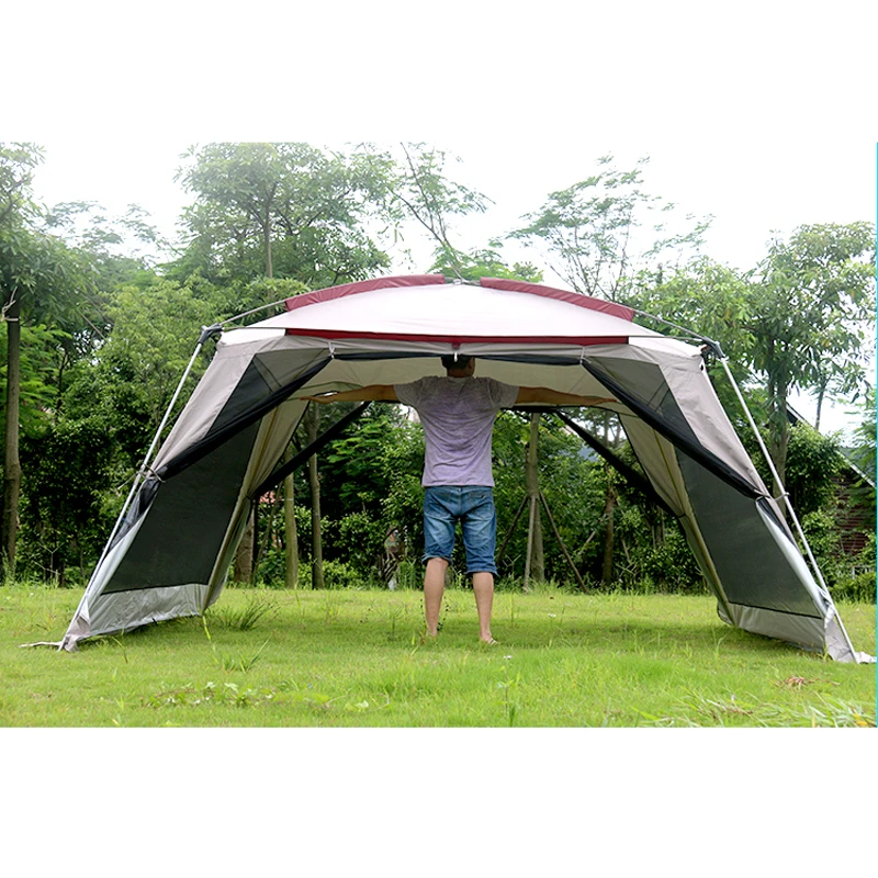 5-8 Person Ultralarge Space 360*360*220CM Gazebo Sunshade Shelter Outdoor Camping Tent Single Layer Tourist Family Pergola Tarp