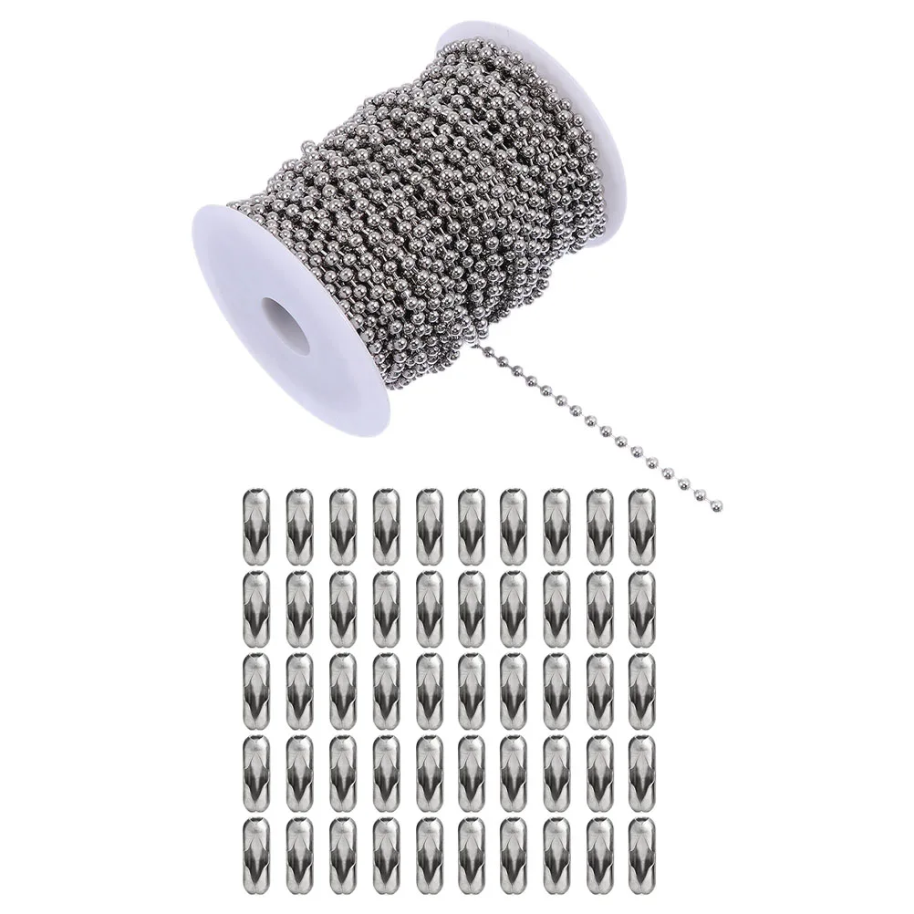 

Stainless Steel Ball Necklace Pull Chain Extender Fan Chains Decorative Buckles Bead Chain Connectors Craft Jewelry Home Decor
