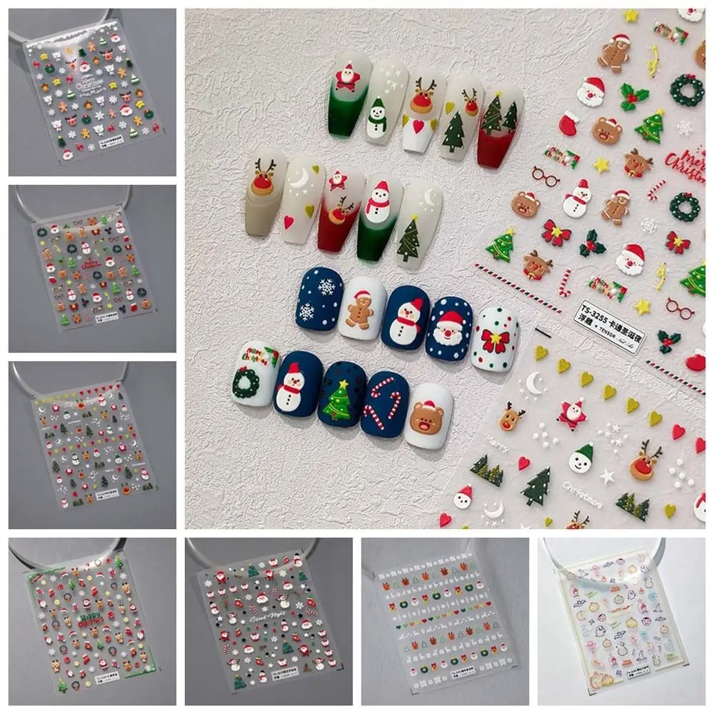 DIY Nail Charms Christmas Nail Stickers Manicure Ornaments Nail Accessories Halloween Nail Decals Pumpkin Ghost Elk Santa Claus