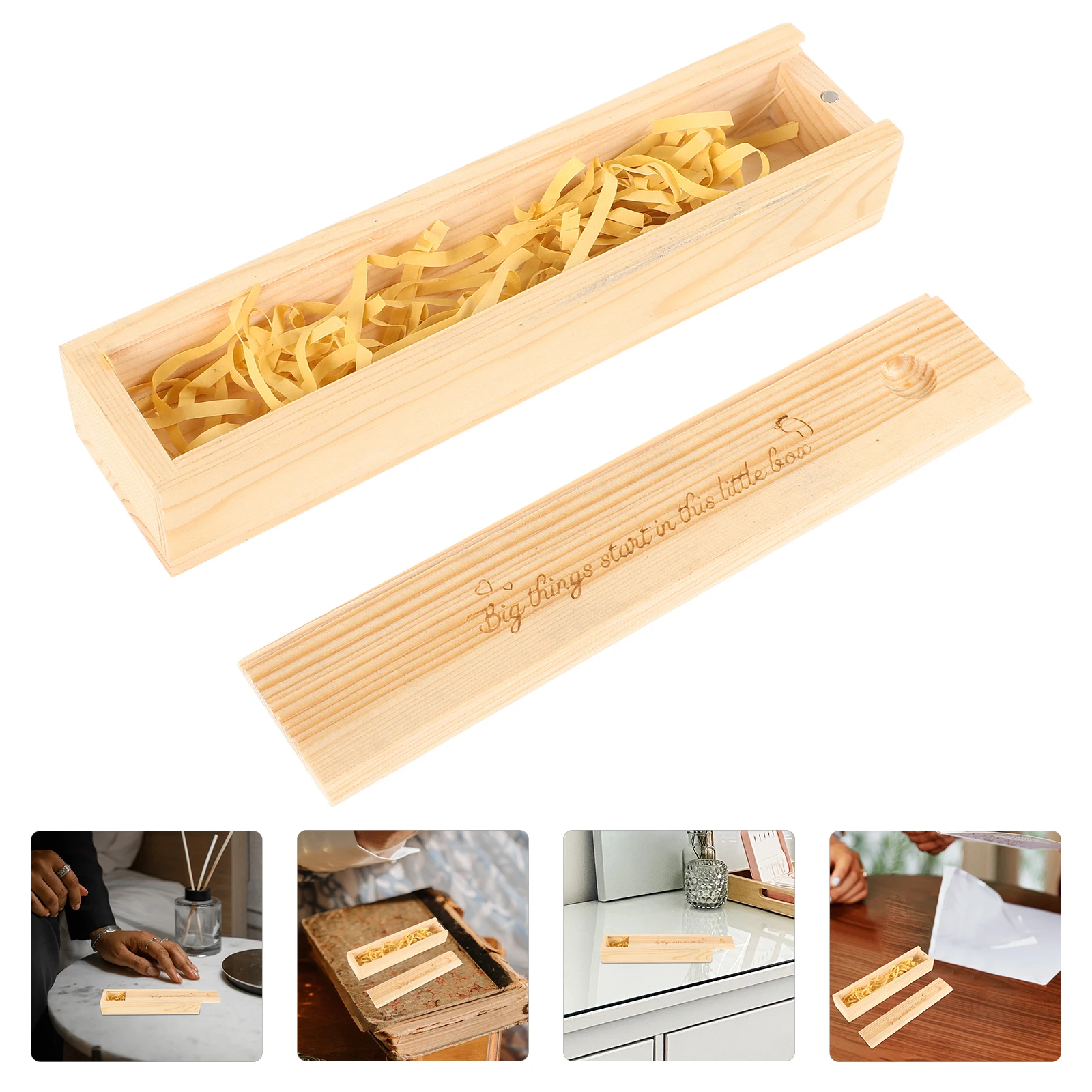 

Pregnancy Test Stick Wooden Box Item Result Female Announcement Case Saver Decorative Keepsake Storage Color