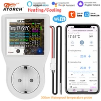 Tuya Wi-Fi Smart Thermostat Socket Outlet Plug Remote Temperature Controller Timer Switch Heating Cooling 3M NTC Sensor 16A