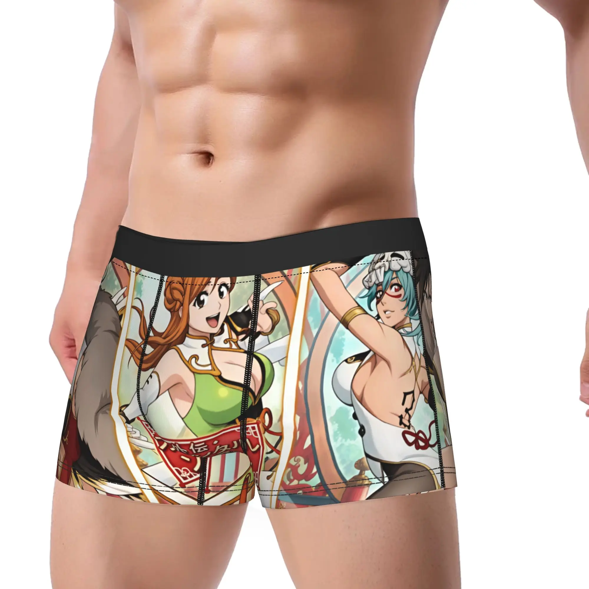 Bleached The Orient Society Three Girls Art Boxershorts  3D Pouch Underwear Quality Custom DIY Boxer Brief Soft Men's Underpants