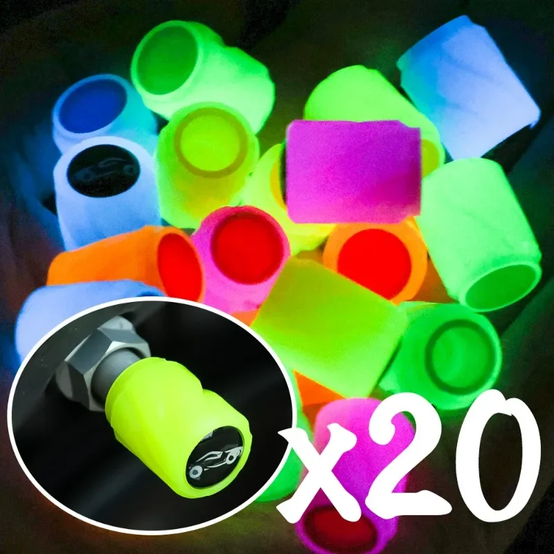 

4-20PCS Luminous Car Tire Valve Cap Fluorescent Night Glowing Decor Motorcycle Bike Wheel Nozzle Dustproof Tyre Valve Stem Caps