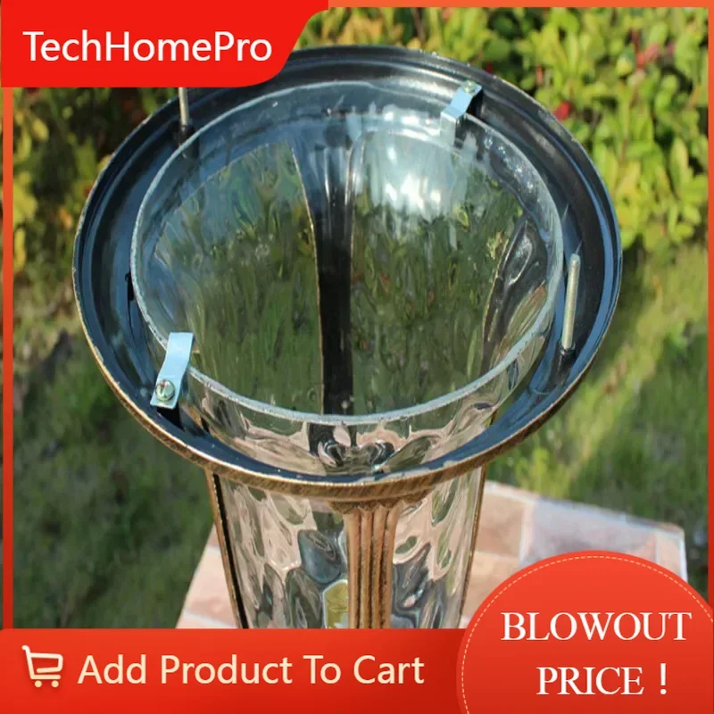 TechHPWaterproof Garden Pillar Light Fitting Aluminum 220V/110V Bronze/Black Wall ColumnOutdoor Post