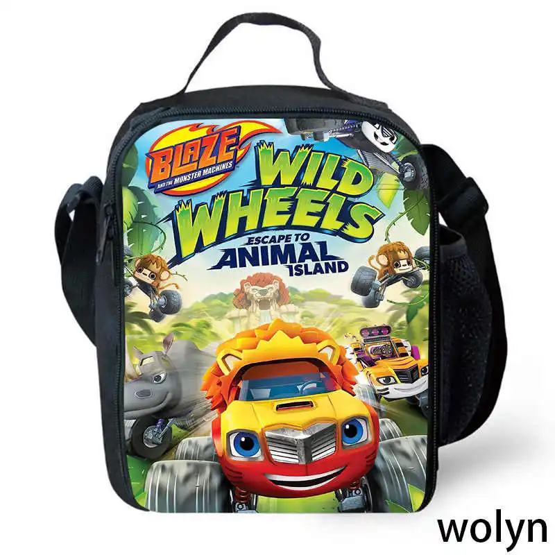 Blaze and the Monster Machines Lunch Bags for Child ,Cartoon PicnicPack for Boys Girls ,Insulated Dinner Bag for Kid,Cooler Bags