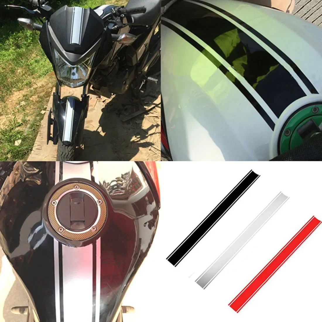 50cm Motorcycle Stickers Waterproof DIY Fuel Tank Cover Car Motorcycle Reflective Stickers Decal  Motorcycle Sticker Accessories