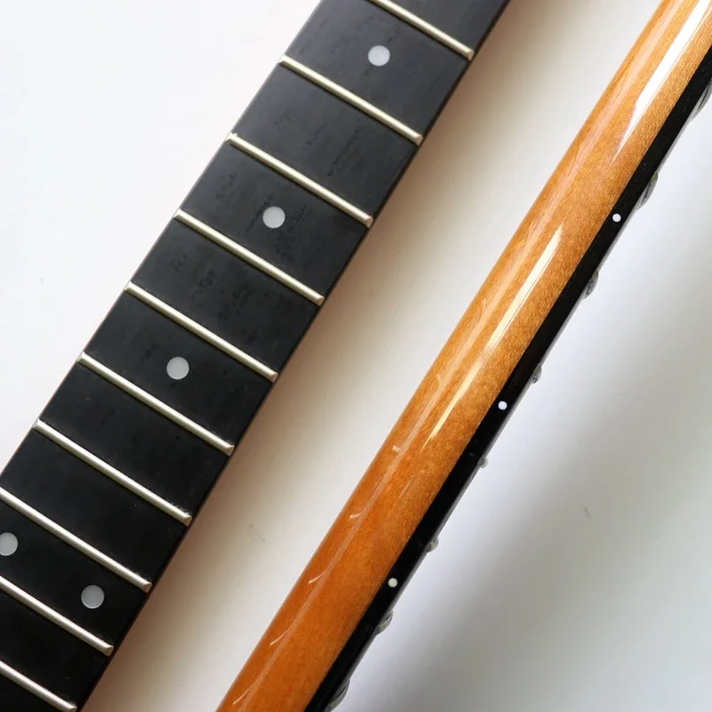 

2025 Custom 9.5" Glossy Roasted Maple ST Guitar Neck With Blackwood Fingerboard And 22 Fret And Bone Nut For DIY Guitars