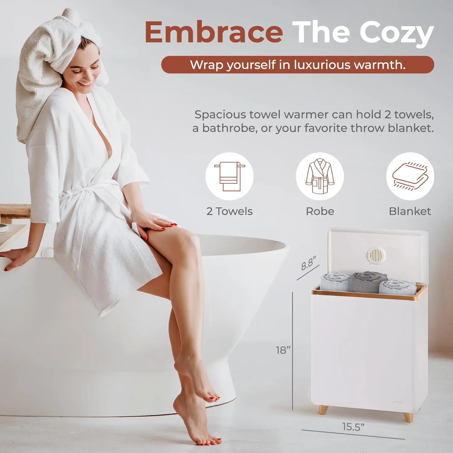 Warmer, with Customized Fragrance for Spa and Bathroom, Luxury Towel Heater Gifts for Him & Her, Auto Sh