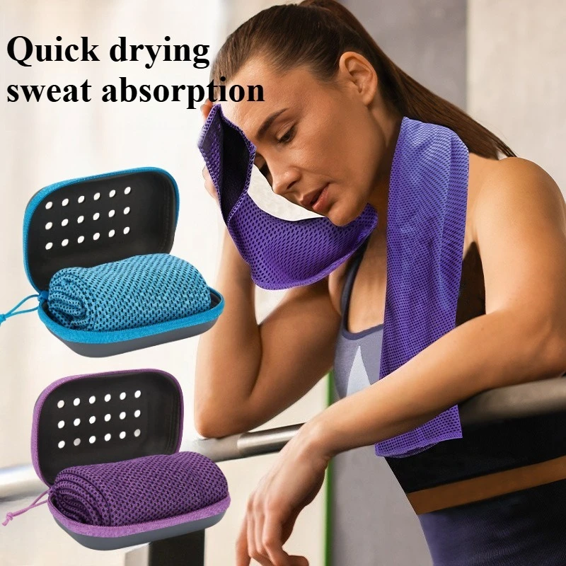 

Охлаждающее спортивное полотенце, быстросохнущее, впитывающее пот, для тренировок, бега, йоги, портативное фитнес-полотенце для лета и активного отдыха на природе