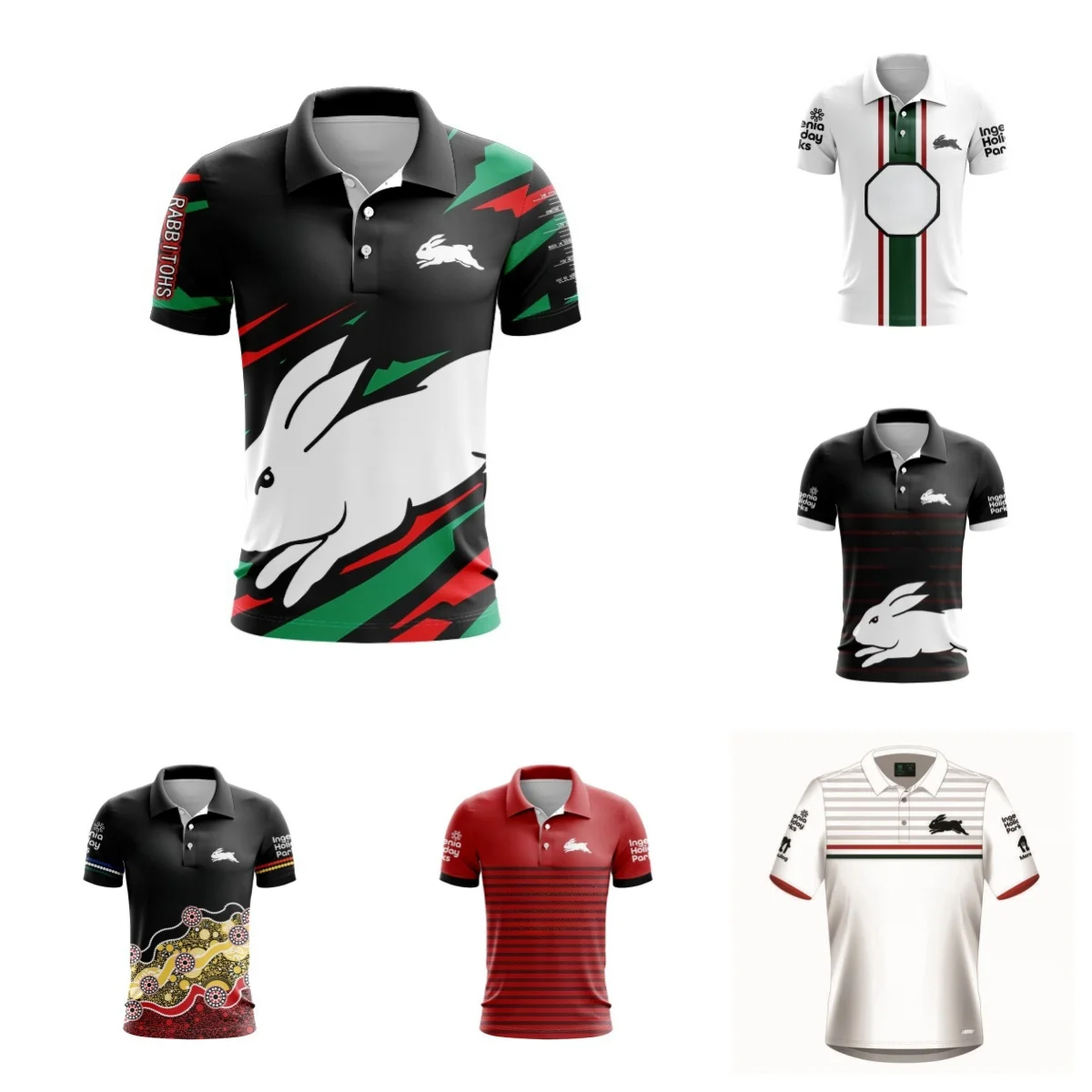 

POLO 2024 South Sydney Rabitos rugby team home and away men's jersey(Custom name and number )