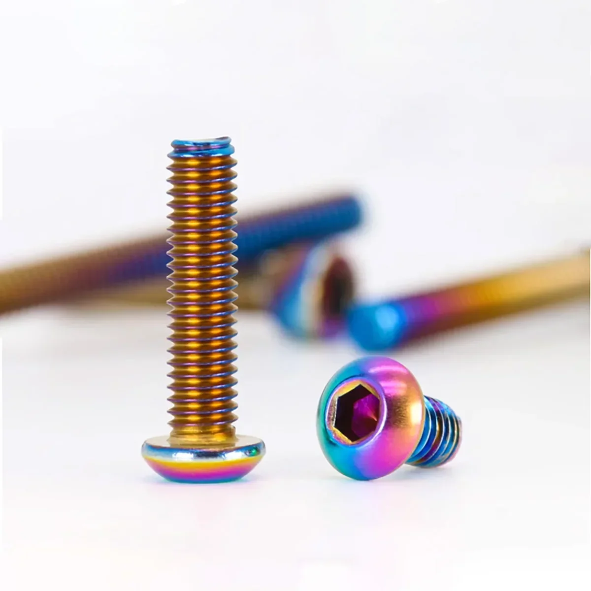 Mushroom Head Hexagonal Bolt / Burnt Titanium Screw / Colorful Half Round Head Modified Screw