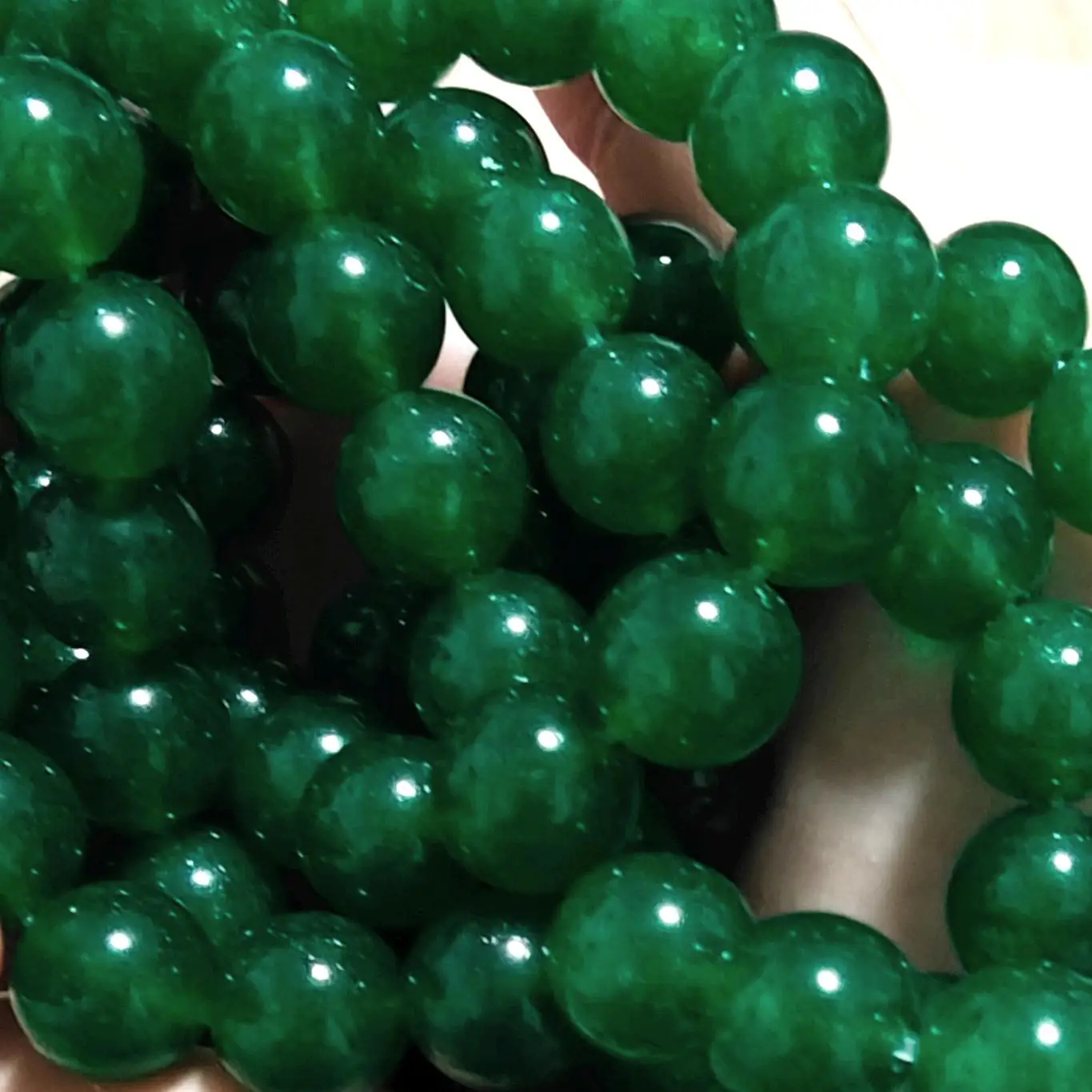 (10PCS/PACKAGE) Natural Stone Noble Simple Green Stone Rubies  Beads