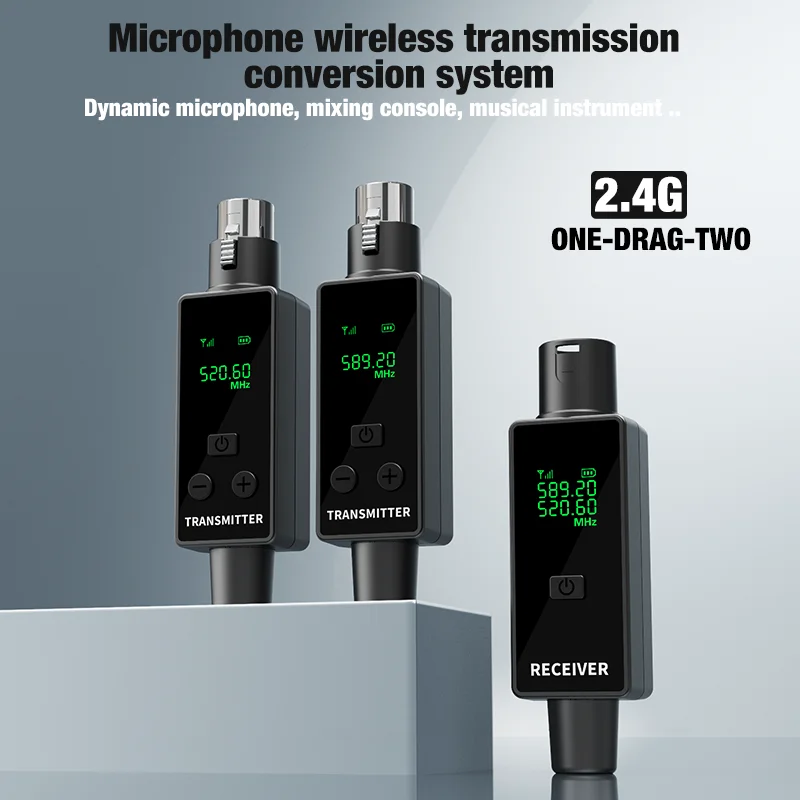 محول XLR نظام إرسال واستقبال الميكروفون اللاسلكي مناسب للميكروفونات الديناميكية والقيثارات وخلاطات الصوت #2