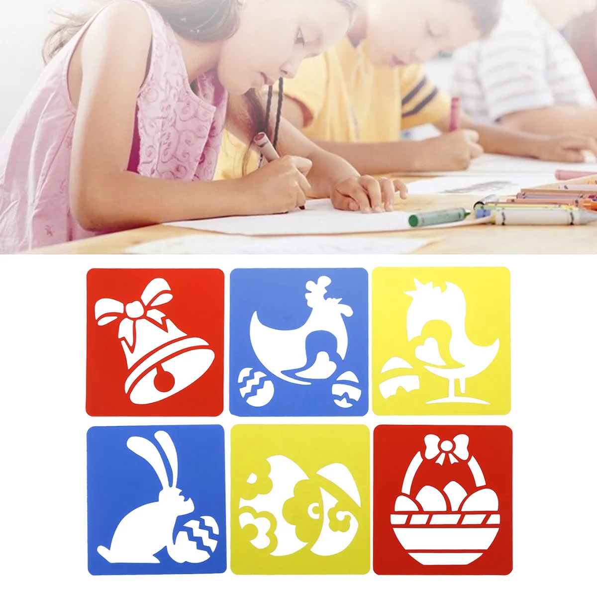 

Creative Painting Stencils Template Set Eco-Friendly PP Plastic Hollow Design for DIY Scrapbooking Card Diary Photo Album Craft