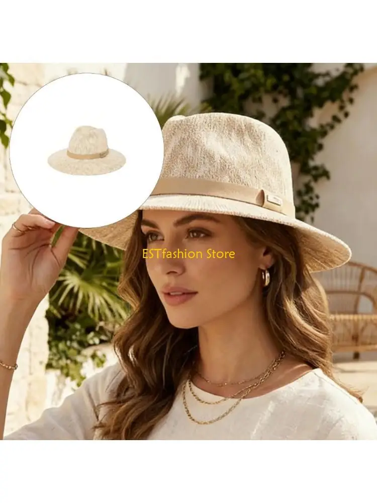 

Y5GC Модная складная шляпа Fedoras Удобная полиэстерная вязка для повседневной носки