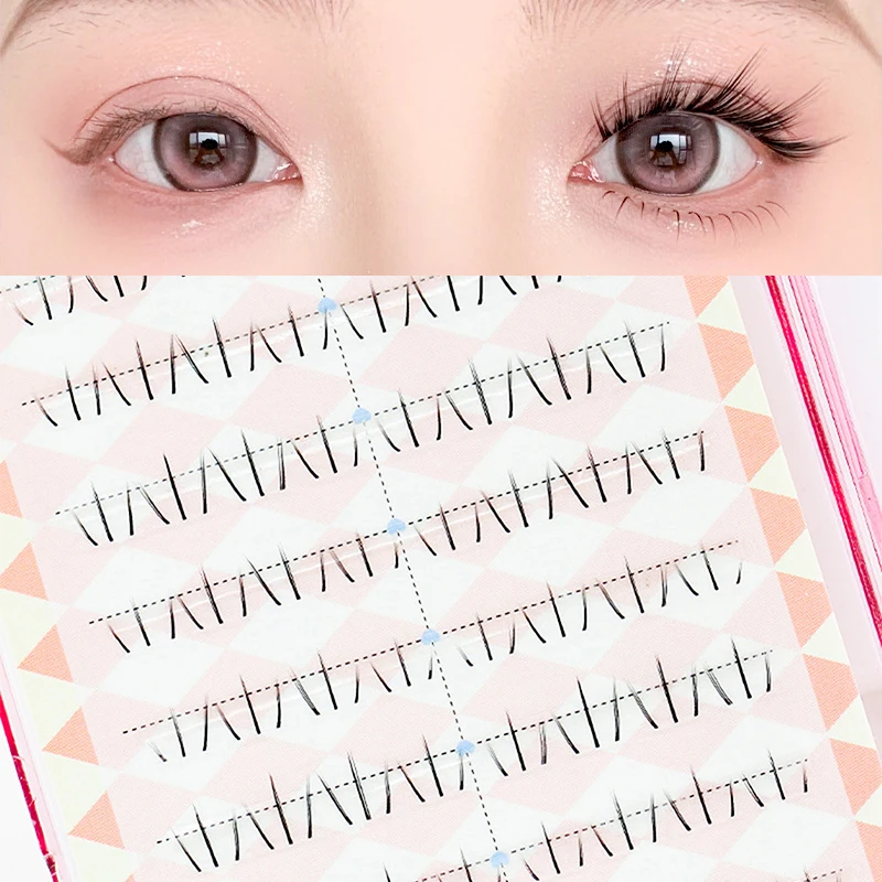 Set de 80 piezas de pestañas inferiores segmentadas postizas, herramientas de maquillaje, pestañas inferiores naturales para mujer 2