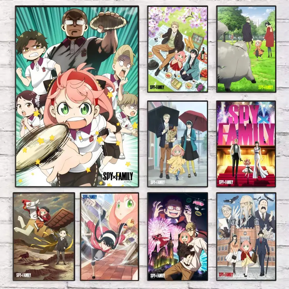 

Anime S-Spy X F-Family Anya Poster Wall Art Sticky for Living Room Bedroom Office Hallway Bar Home Decor Gift Idea