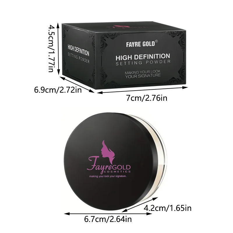بودرة خبز وإعدادات سائبة تدوم طويلاً للتحكم في الزيت، وجه طبيعي غير لامع مقاوم للماء، بودرة مكياج سائبة