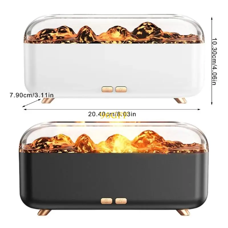 96GF Flame Effect Aromas Humidifier Air Moisturizer With Soothing Mists And Color Changing Light For Indoor Use