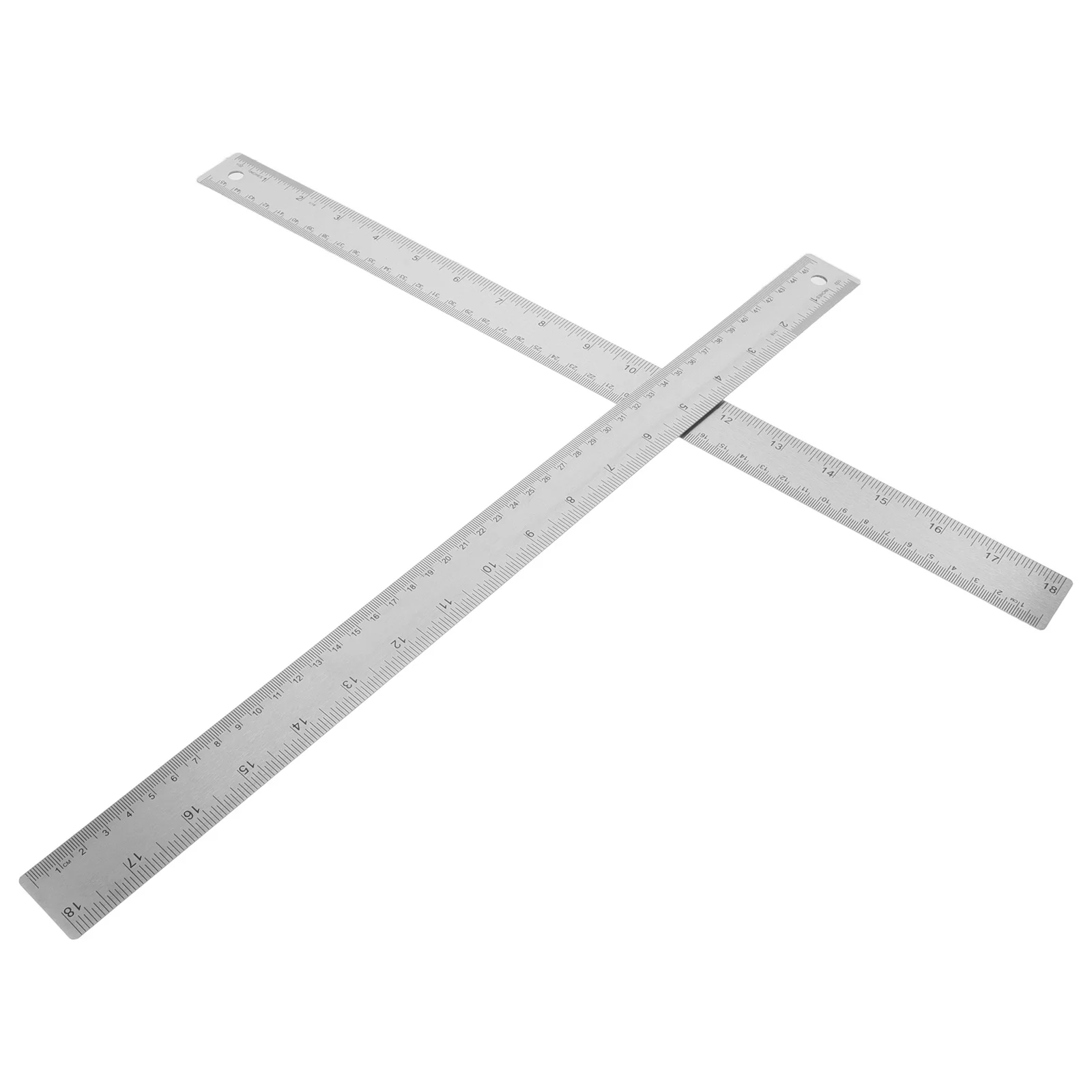 2Pcs Metal Ruler with Cork Backing 18 Inch Stainless Steel Non Slip Straight Edge for Students Engineers Drawing Ruler