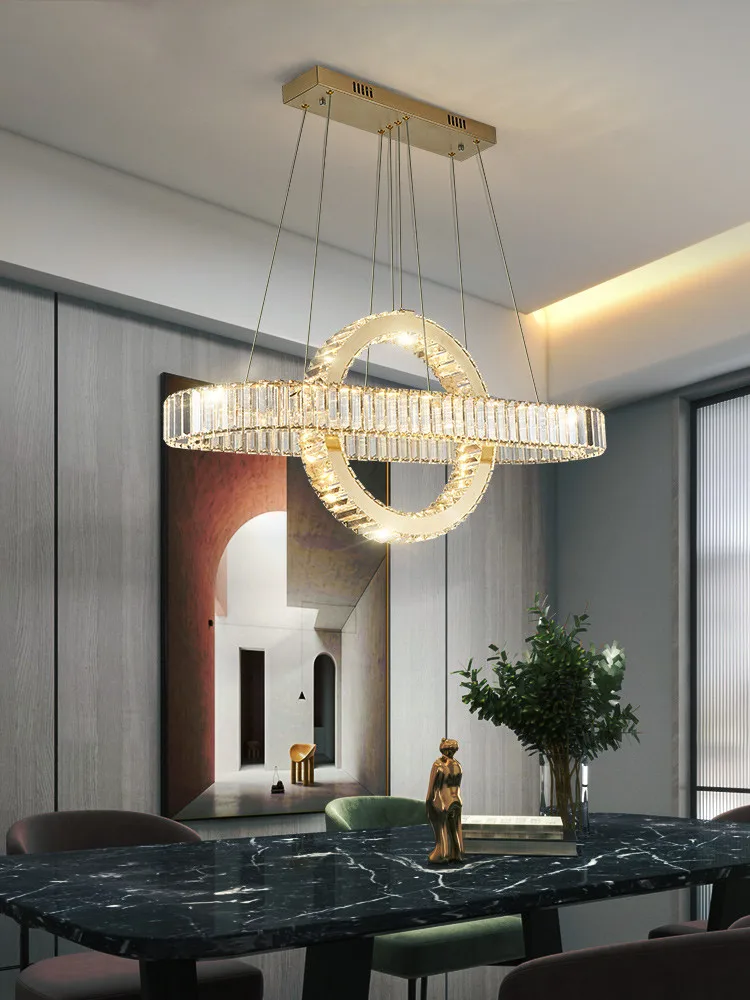 Oval Chrome Gold Steel LED Dimmable Pendant Lights
