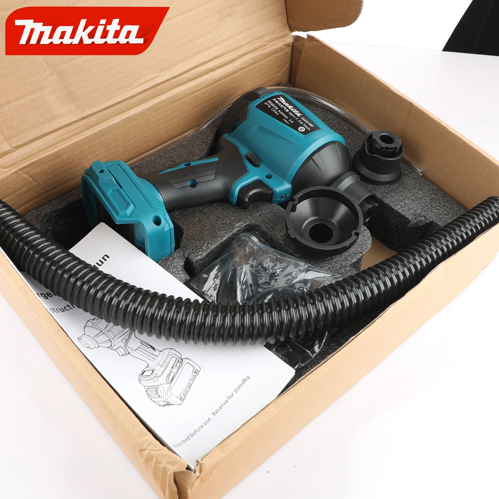 

Пневматический пылеудалитель Makita DAS180 для уборки пыли в узких пространствах, мощный инструмент для удаления пыли.