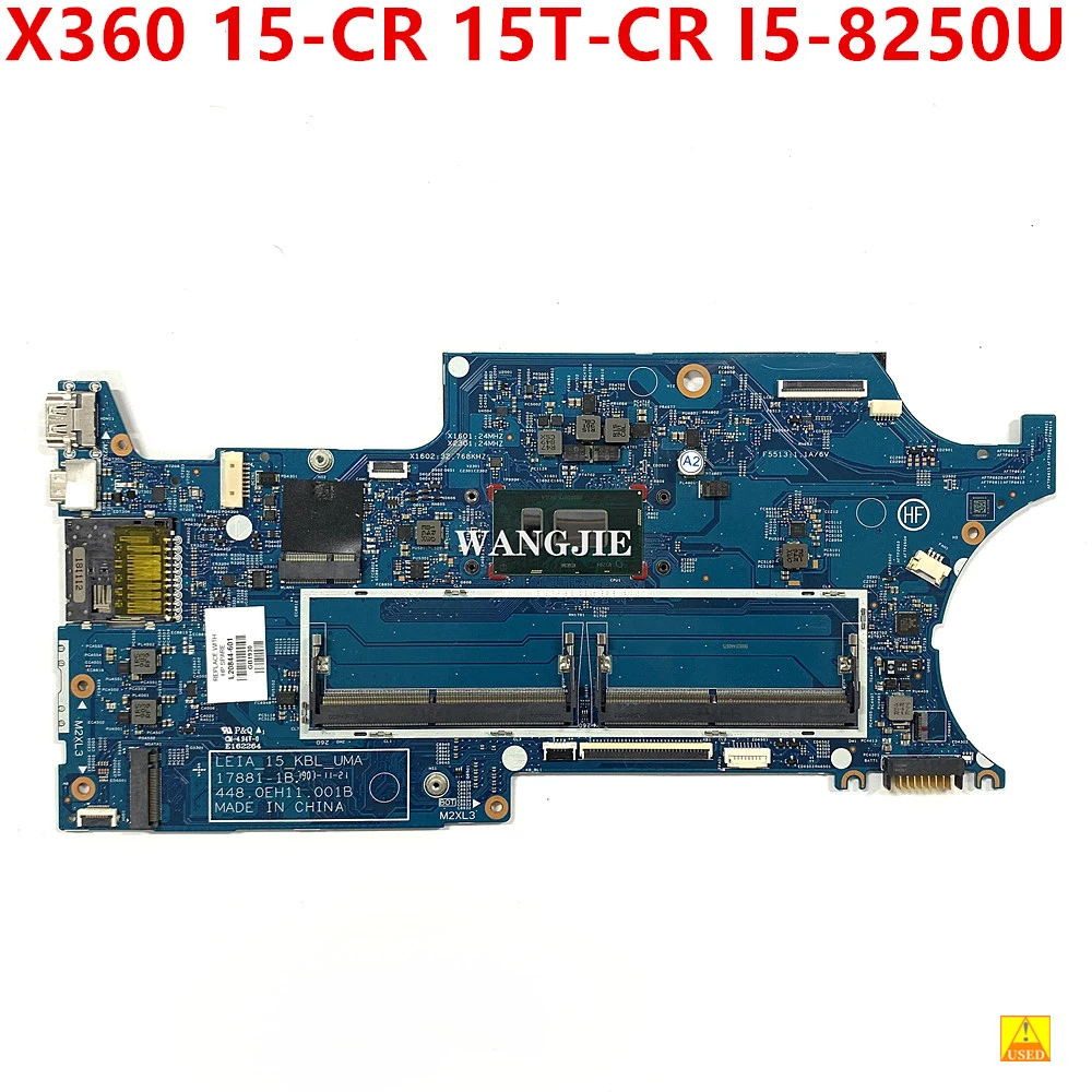 100% de travail Pour HP Pavillon X360 15-CR 15-CR0053WM Ordinateur Portable Carte Mère L20844-601 I5-8250U CPU 17881-1B 448.0EH10.001B DDR4