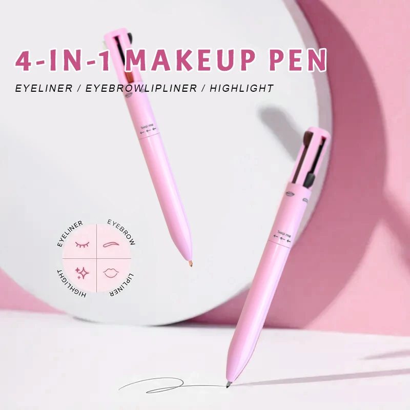 Evidenziatore, matita per labbra e eyeliner 4 in 1 con finitura opaca per tutti i tipi di pelle Trucco gel per eyeliner versatile ricaricabile