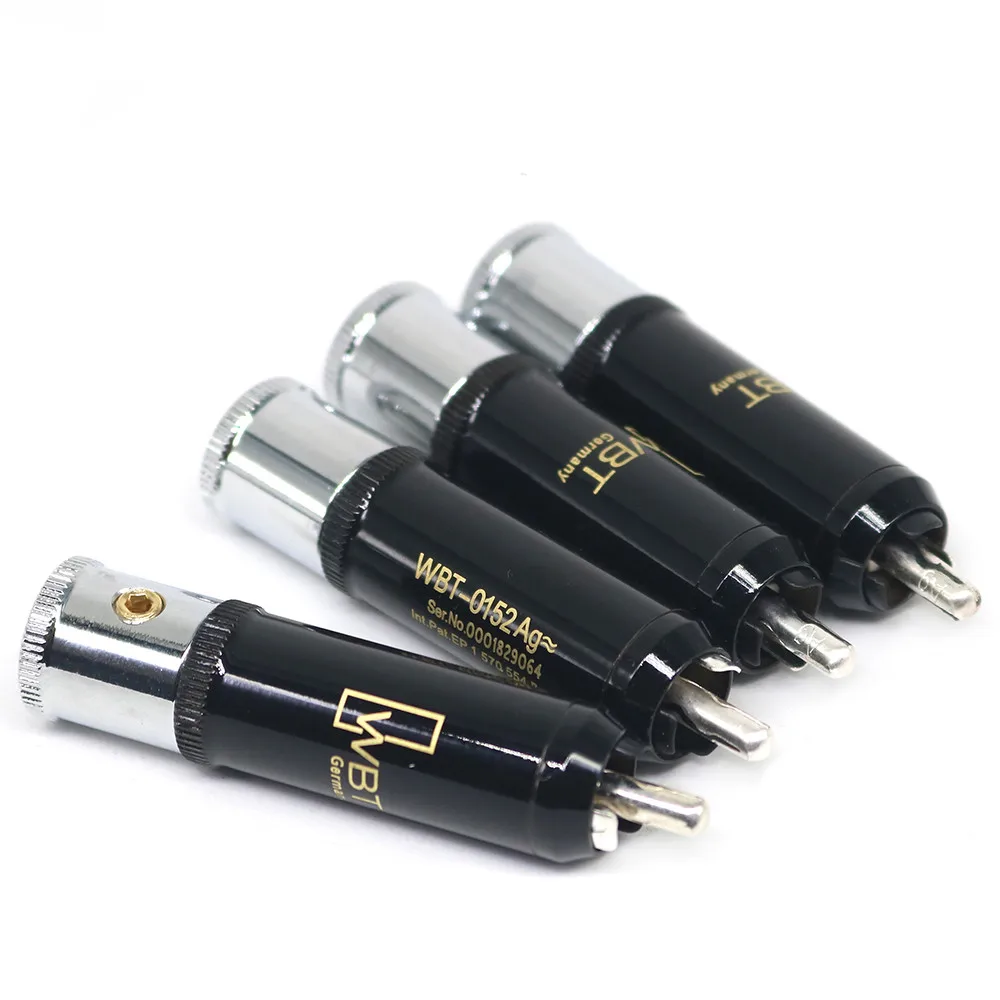 

HIFI WBT-0152Ag, разъемы RCA из чистой меди с серебряным покрытием, самозащелкивающиеся, для аудиокабелей, 10,5 мм